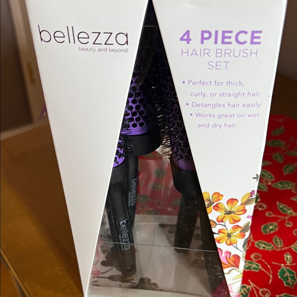 Bellezza Hair Brush Set Purple NWT - Picture 3 of 3